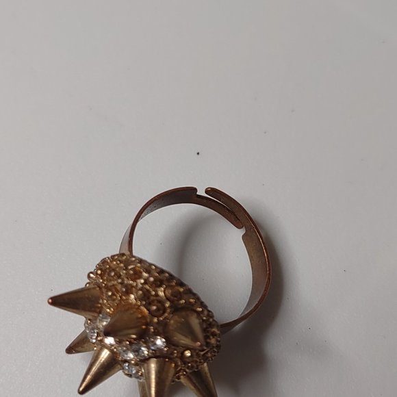 Very Cool Metal Spike And Rhinestone Ring Size 7.5 - Picture 9 of 13